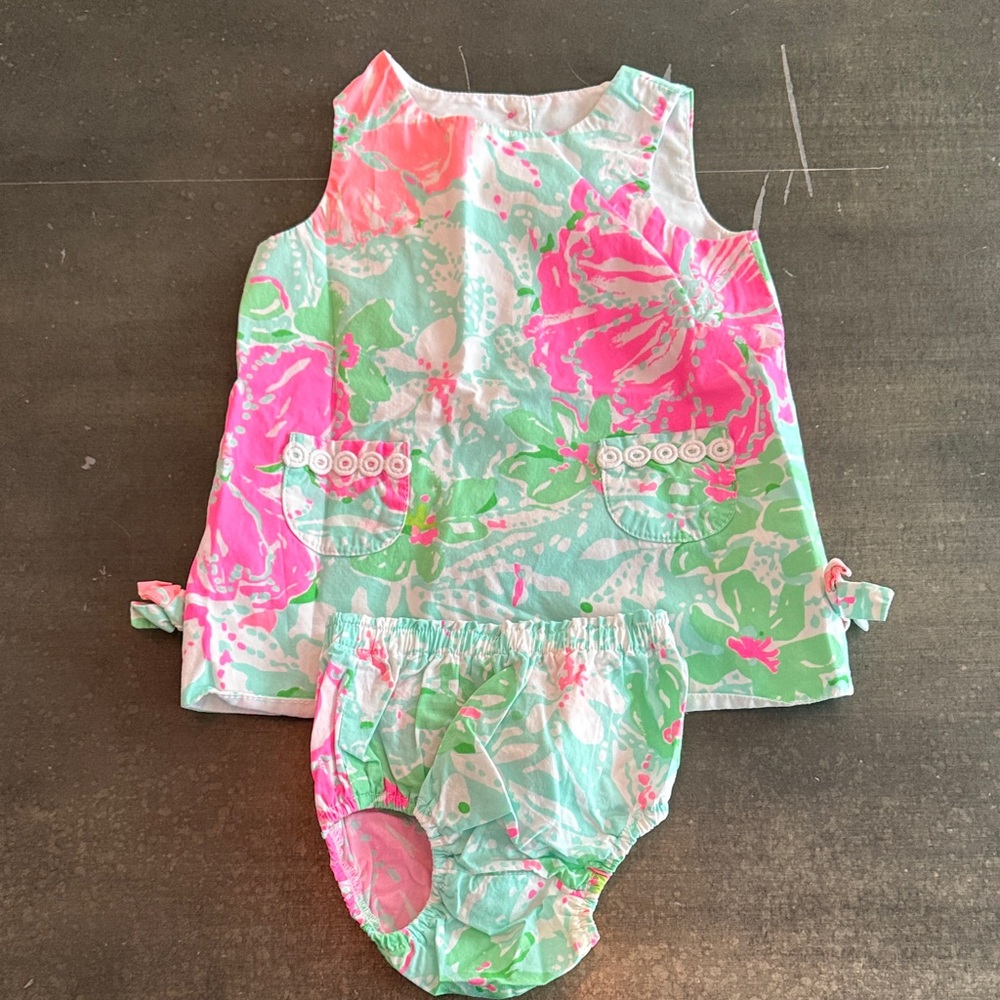 Lilly Pulitzer Pink and Green Kids Casual Dress